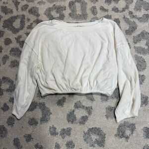 Free People Cropped Knit Sweatshirt